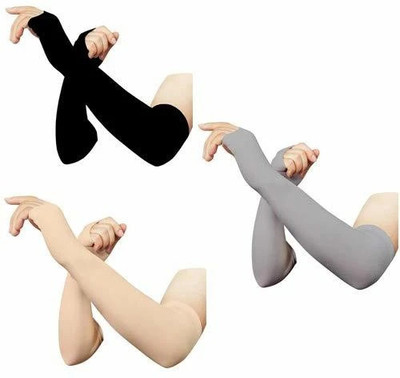Sneha Sales Cotton Arm Sleeve For Boys & Girls(Free, Black, Grey, Beige)