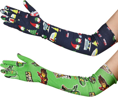 LOOM LEGACY Cotton Arm Sleeve For Men & Women(Free, Navy Blue, Green)
