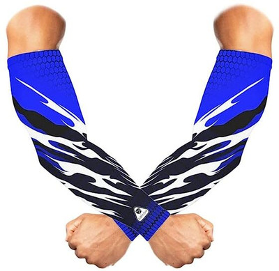 SUBHUSHA Polyester, Nylon Arm Sleeve For Men & Women(Free, Blue)