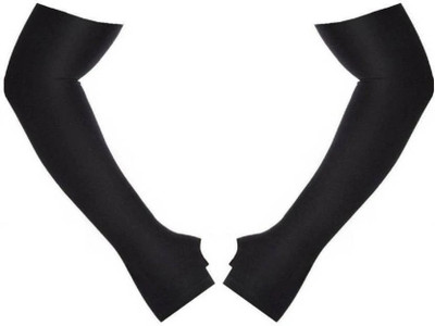 R MD Traders Cotton Arm Sleeve For Men & Women(Free, Black)