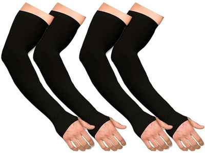 Yashank Creation Cotton, Nylon Arm Sleeve For Men & Women(M, Black)