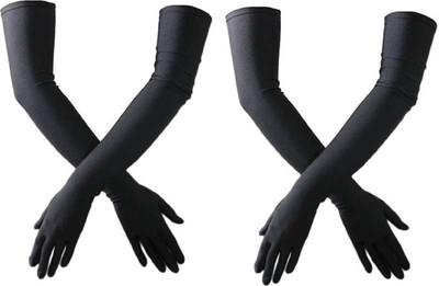 Mohan Retail Cotton Arm Sleeve For Men & Women(Free, Black)
