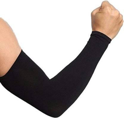JusAwesm Polyester Arm Sleeve For Boys(Free, Black)