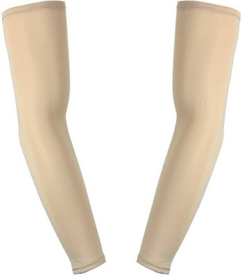 Trimanav Nylon Arm Sleeve For Men & Women(Free, Brown)