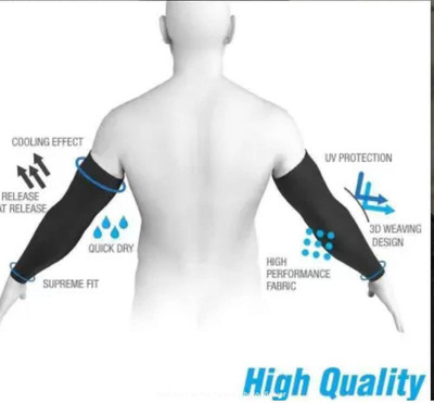 RBSOCK Nylon Arm Sleeve For Men(Free, Black)