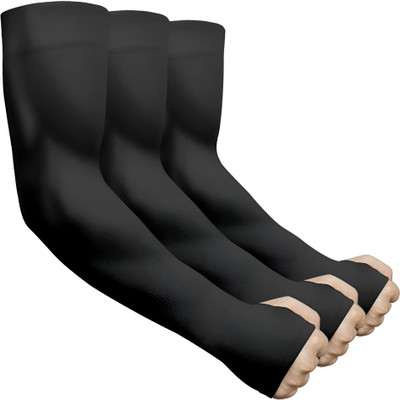 SEBONGO Cotton Arm Sleeve For Boys & Girls(XXL, Black)