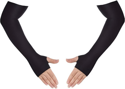 GOSNMA Cotton Arm Sleeve For Boys & Girls(XXL, Black)