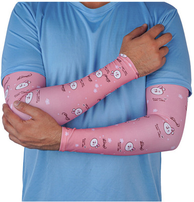 MIKONIKO Polyester Arm Sleeve For Men & Women(Free, Pink)
