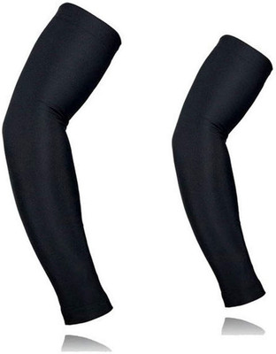 JusAwesm Cotton, Polyester Arm Sleeve For Men & Women(Free, Black)