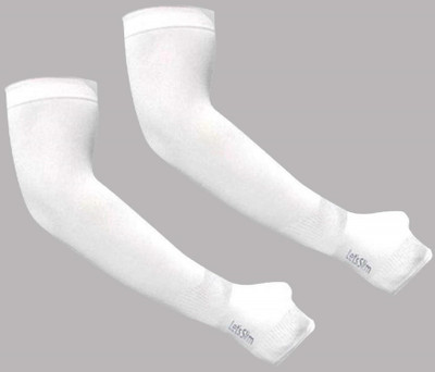 FATON Cotton, Nylon Arm Sleeve For Men & Women(Free, White)