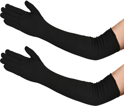 LOOM LEGACY Cotton Arm Sleeve For Men & Women(Free, Black)
