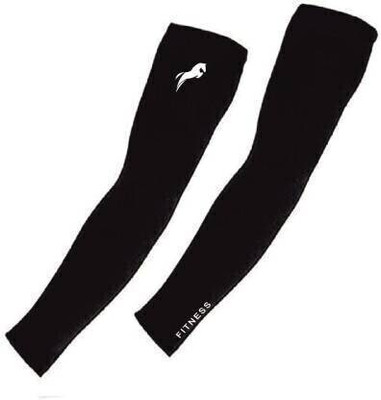 Zexer Cotton Arm Sleeve For Men & Women(Free, Black)