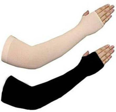 EXITANCE Cotton Arm Sleeve For Men & Women(Free, Black, Beige)