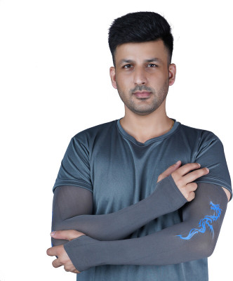 Okara Nylon Arm Sleeve For Men(Free, Grey)