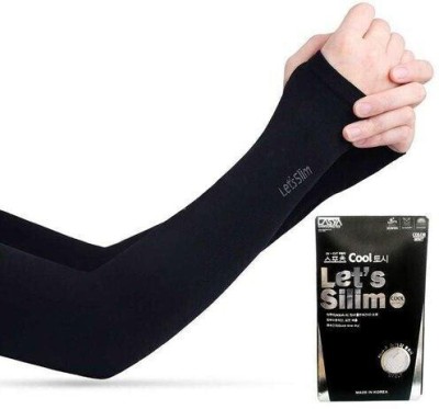 LET SLIM Nylon Arm Sleeve For Men & Women(Free, Black)