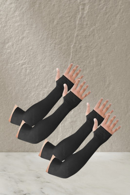 CLOSTIFY Cotton Arm Sleeve For Boys & Girls(Free, Black)