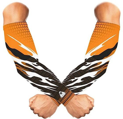 SUBHUSHA Polyester, Nylon Arm Sleeve For Men & Women(Free, Orange, Brown)