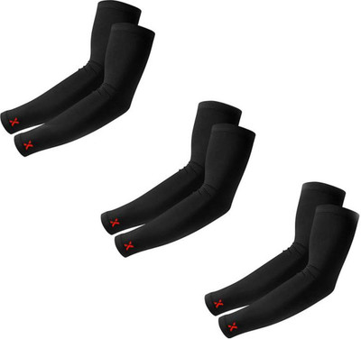 RECKZOZ Nylon Arm Sleeve For Men & Women(Free, Black)