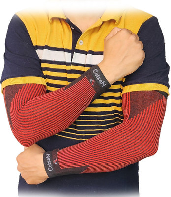 Cotson Cotton Arm Sleeve For Men & Women(Free, Maroon)