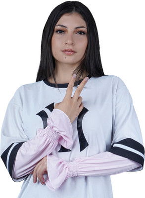 KETKAR Polyester Arm Sleeve For Women(Free, Pink)