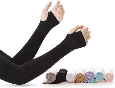 Liyana Collection Nylon Arm Sleeve For Boys & Girls(Free, Black)