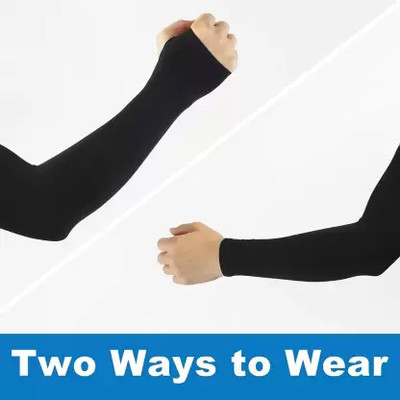 PUNCHOLI UNIQUE Nylon Arm Sleeve For Women(Free, Black)