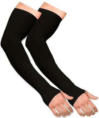 NKL Polyester Arm Sleeve For Men & Women(Free, Black)