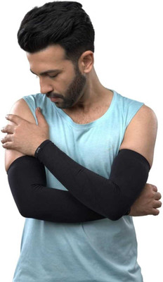 royal enterprise Cotton Arm Sleeve For Men & Women(Free, Black)