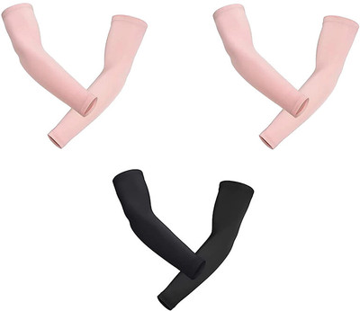 Bizarro.in Nylon, Polyester Arm Sleeve For Men & Women With Tattoo(Free, Black, Pink)