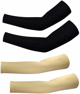 BBG Cotton, Nylon Arm Sleeve For Men & Women(Free, Black, Beige)