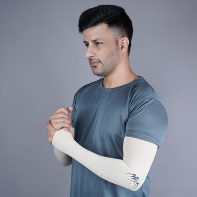 Z-Zippyque.Store Polyester, Nylon Arm Sleeve For Men & Women With Tattoo(Free, Beige)