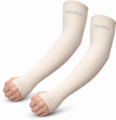 FOVERA Polyester Arm Sleeve For Men & Women(Free, Beige)