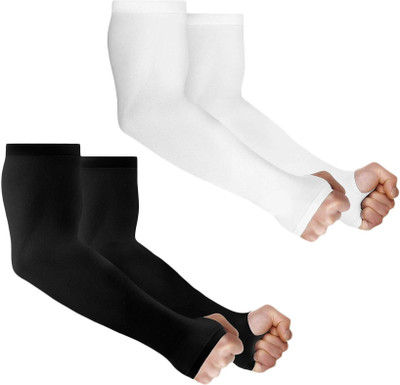 MSR STORE Nylon Arm Sleeve For Men & Women(Free, Black, White)