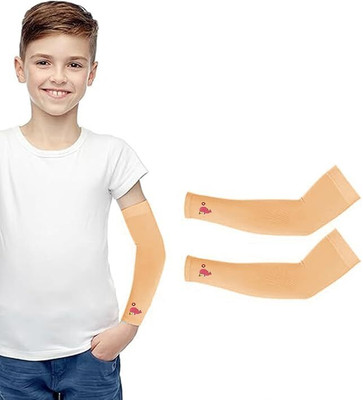 INFISPACE Cotton Arm Sleeve For Boys & Girls(Free, Beige)