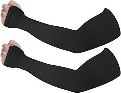 JusAwesm Cotton Arm Sleeve For Boys(Free, Black)