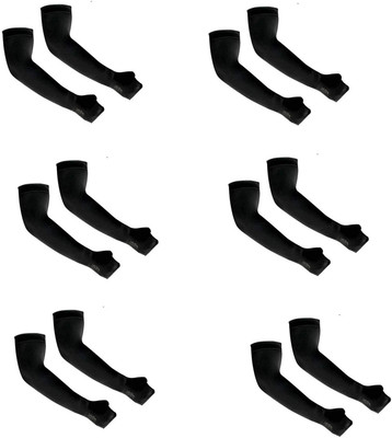 PAROPKAR Nylon Arm Sleeve For Men & Women(Free, Black)