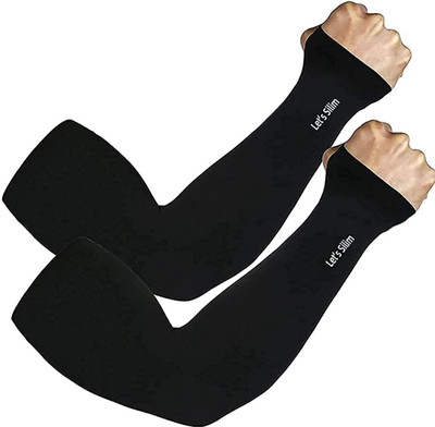 Sajid Designs Polyester Arm Sleeve For Men & Women(Free, Black)