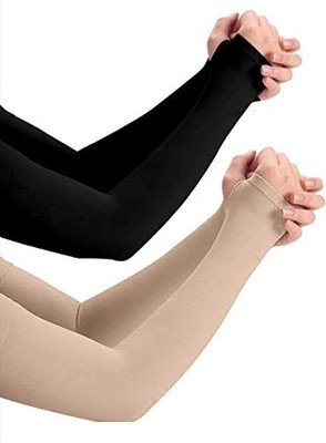 Liyana Collection Nylon, Cotton Arm Sleeve For Men & Women(Free, Black, Beige)
