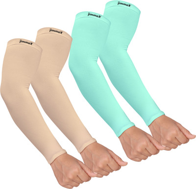 Jimmox Nylon Arm Sleeve For Men & Women(Free, Blue, Beige)