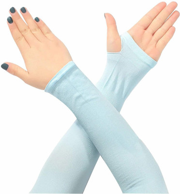 Jully Cotton, Nylon Arm Sleeve For Men & Women(Free, Blue)