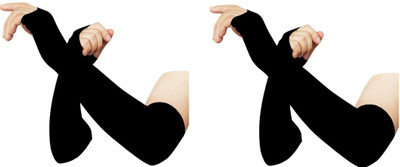 Mahasan Nylon Arm Sleeve For Boys & Girls(Free, Black)
