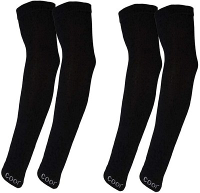 Homeistic Applience Cotton UV Protection Arm Sleeves/Hand Socks - Fingerless, Sun Protection Gloves Gym & Fitness Gloves(Black)