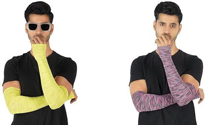 PinKit Nylon Arm Sleeve For Men & Women With Tattoo(Free, Yellow, Pink)