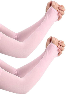 HOSVIN Cotton Arm Sleeve For Men & Women(Free, Pink)