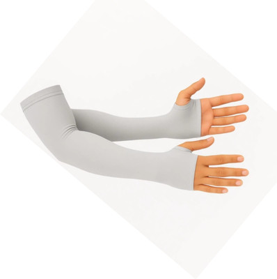 PEENAKIN Nylon Arm Sleeve For Women(Free, Grey)