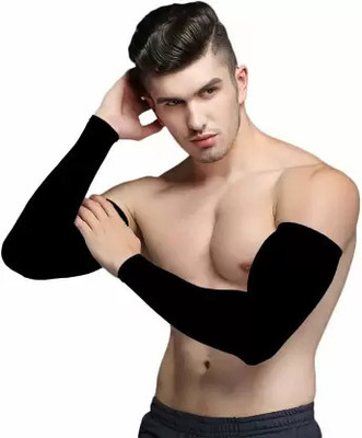 ERHIndia Nylon Arm Sleeve For Men & Women(M, Black)