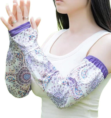 MOMISY Cotton Arm Sleeve For Women(Free, White, Purple)