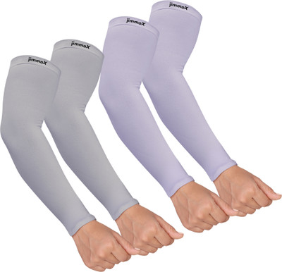 Jimmox Nylon Arm Sleeve For Men & Women(Free, Grey, Purple)