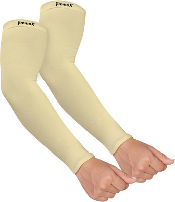Jimmox Nylon Arm Sleeve For Men & Women(Free, Beige)