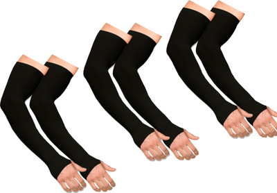ZARICA INDUSTRIES Nylon Arm Sleeve For Men & Women(Free, Black)
